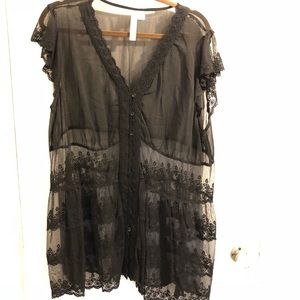 Sexy Lacey plus size sheer tunic/dress